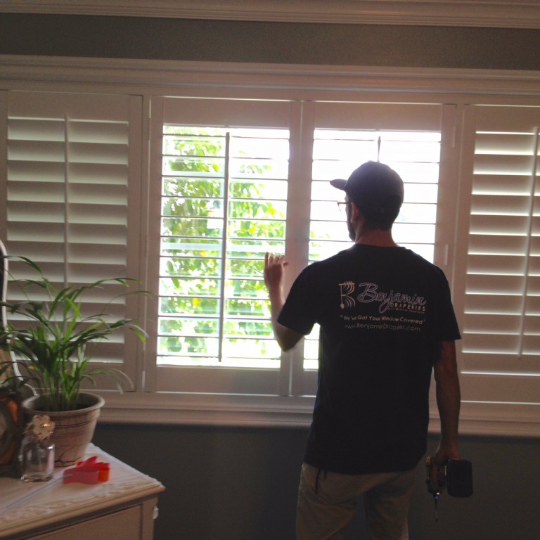 Custom Shutters Installed by Benjamin Draperies