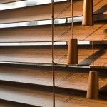 Close up of wooden blinds